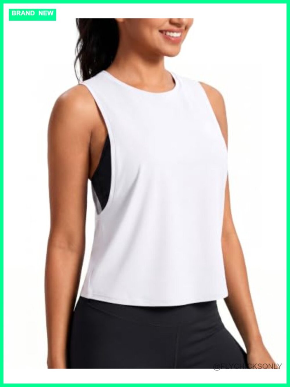 Workout Crop Tank Top Loose Fit Athletic Yoga Running Shirt